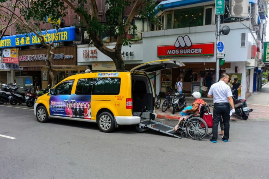 Wheelchair accessible taxi