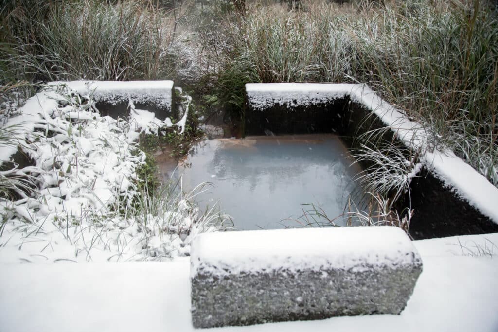 Lengshuikeng hot spring in a cold winter in Taiwan